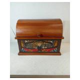 Hand-Carved Wooden Storage Chest