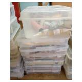 Stacked Plastic Craft Supply Boxes