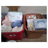 Two Bins of Medical and Household Supplies
