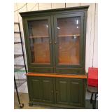 Green Wooden China Cabinet