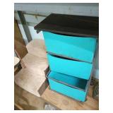 Teal Fabric Storage Unit and Pet Stairs