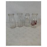 4 Half-Pint Milk Bottles