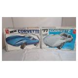 2 Vintage Corvette Model Kits