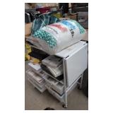 Rolling Storage Cart with Contents