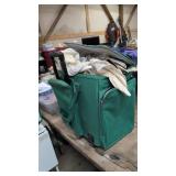 Green Rolling Craft Tote with Tools
