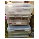 Stack of Plastic Craft Storage Boxes