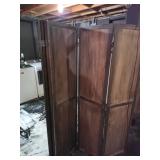 Folding Four-Panel Wood Room Divider Screen