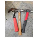 3 Claw Hammers, Mixed Handles