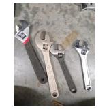 4 Adjustable Wrenches Assorted Sizes