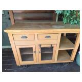 Wood Kitchen Island Cart with Extendable Side