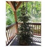 Artificial Pine Tree in Wooden Planter