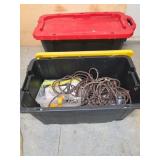 Storage Bin With Ropes and Supplies