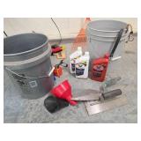 Buckets, Oil, Tools, and Bungee