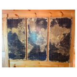 Three-Panel World Map Wall Art, 22x47in Each