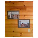 Framed Barn Prints, 20x14 Inches Each