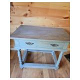Wooden Side Table with Drawer, 35in Wide