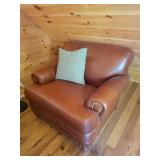 Brown Leather Armchair, 42in Wide