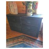 Black Six-Drawer Chest, 53in Wide, 30in Tall