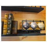 Leather Book Set and Decorative Globes