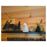 Rustic Decor Shelf with Animal Figures