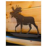 19in Metal Moose Silhouette Sculpture