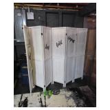 White Wood Laundry Room Folding Screen