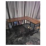 L-Shaped Wood and Metal Desk, 59 x 47in