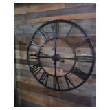 Metal Roman Numeral Wall Clock, 34in Wide