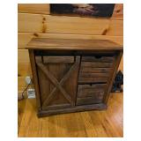 Wood Cabinet With Sliding Barn Door, 3ft Wide