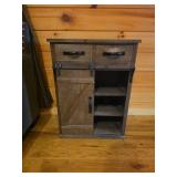Rustic Wood Cabinet With Sliding Barn Door