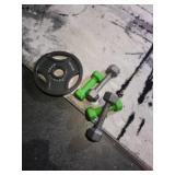 Dumbbells and 10 LB Weight Plate