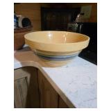 Stoneware Mixing Bowl with Blue Stripes
