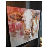 39in x 39in Cow Portrait on Canvas