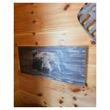 36x16in Bear-Themed Wood Print and Decor
