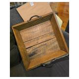 Wooden Serving Tray with Metal Handles, 14in