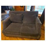 60in Wide Upholstered Loveseat with Stud Trim