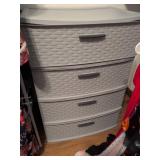 Gray Plastic 4-Drawer Storage Unit 15x31x22in