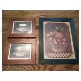 Framed Fruit and Teacup Art Prints Set