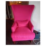 Pink Upholstered Wingback Chair, 27x48x29