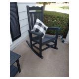 Black Wood Slat Rocking Chair