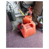 Gasoline Cans and Sentry Fire Extinguisher