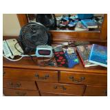 Books, Socks, Fan, and Electronics