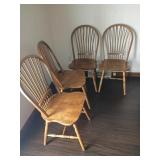 4 Oak Windsor Style Dining Chairs