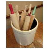 Stoneware Crock with Rolling Pins Collection