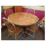 Oak 30x48 Dining Table with 4 Chairs