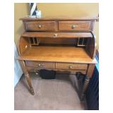 Wooden Roll-Top Desk, 33in Wide, 44in Height