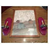 P. Fischer 26x20 Framed Pastoral Print With S