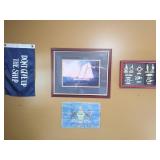 Nautical Wall Decor Group: Art, Knots, Flags