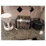 Kitchen Appliance Lot: Coffee Maker, Toaster,