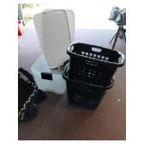 Black Plastic Laundry Baskets and Tote